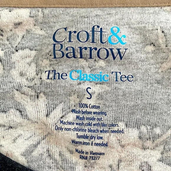 Croft & Barrow Cotton Long Sleeve Floral Top Size S **Black and Pink** - Picture 4 of 4